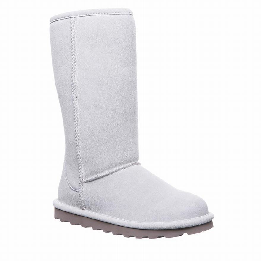 Bearpaw Elle Tall Wide Tall Boots UK - Women's Boots White ||LQTJYM-649||